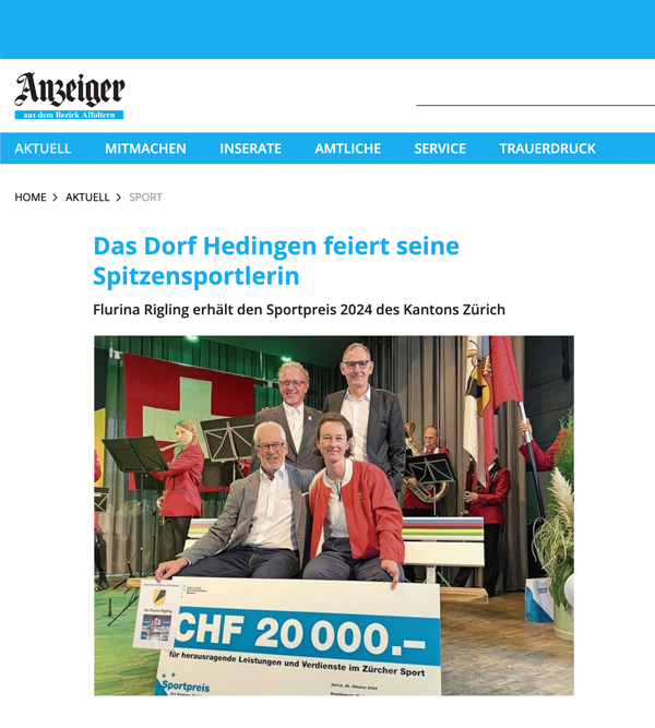 Artikel aus dem «Anzeiger aus dem Bezirk Affoltern»