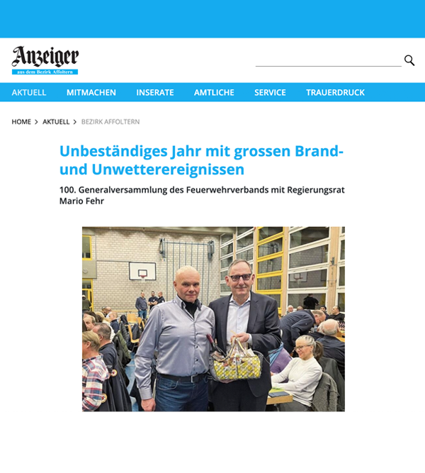 Artikel aus dem Anzeiger aus dem Bezirk Affoltern