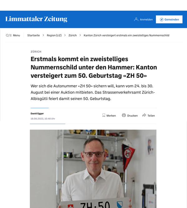 Artikel Limmattaler Zeitung