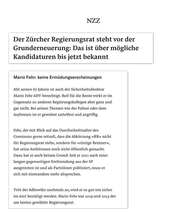 Ausschnitt aus dem Artikel 