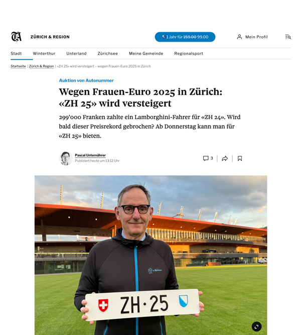 Artikel vom Tages-Anzeiger