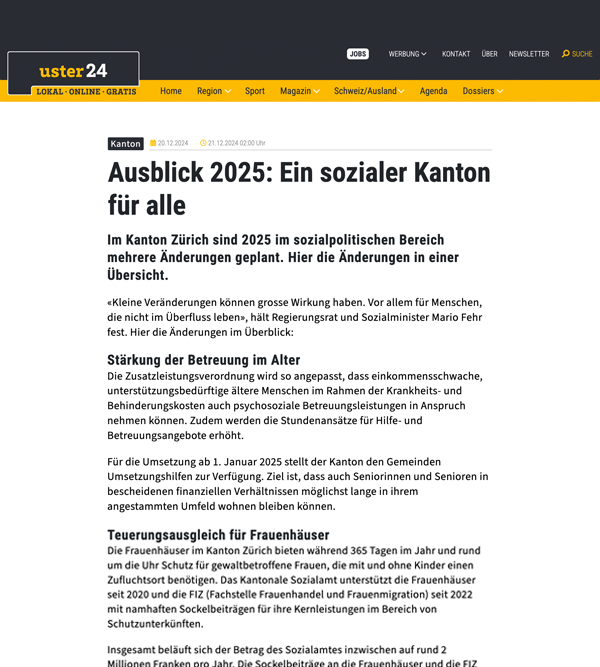Artikel von Uster24.ch