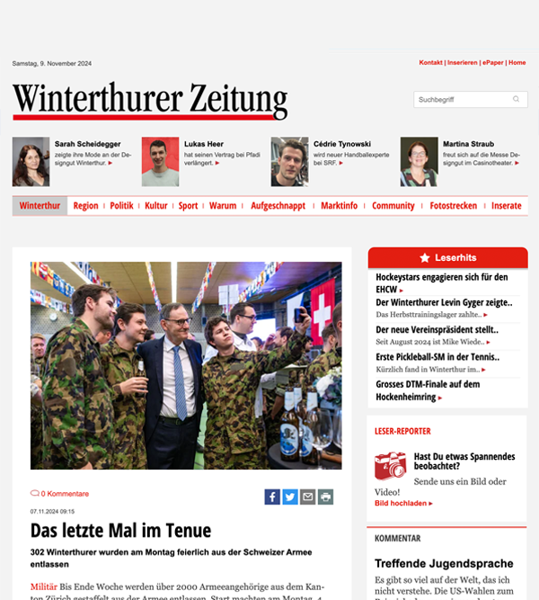 Artikel aus der «Winterthurer Zeitung»