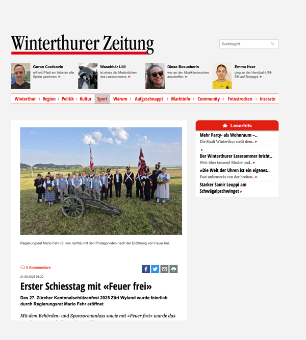 Artikel aus der «Winterthurer Zeitung»