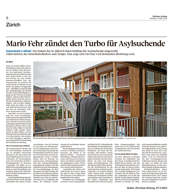 Zürichsee-Zeitung-Artikel