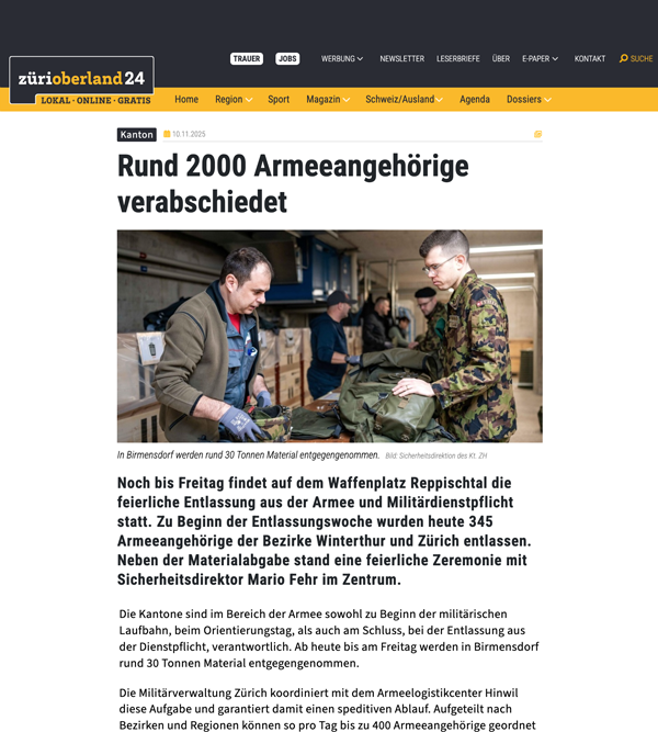 Artikel von Zürioberland24.ch