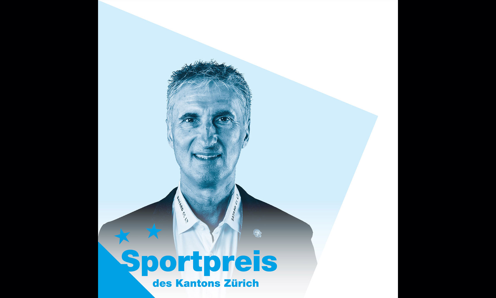 Der Sportpreisträger 2023: Peter Zahner, mit dem Logo des Sportpreis des Kantons Zürich.